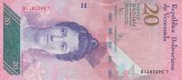 Venezuela 20 Bolivares Venezuela 20 Bolivares 03.09.2019 Pick#91b UNC -