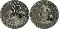 Bahamas 2 Dollars Bahamas 2 Dollars 1974 Silber Flamingo Proof -