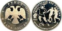 Russland 3 Rubel Russland Russia 3 Rubel 1993 Football in Original Münzkapsel !Proof -