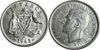 Australia 6 Pence Australia 6 Pence 1943 D Six Pence UNC KM#20/38 TOP ERHALTUNG!!! -