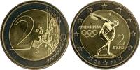 Griechenland 2 Euro Griechenland 2 Euro 2004 Olympiade Athen Diskuswerfer Stlg mit herrlichen Patina -