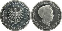 Germany BRD 10 Euro 2009 J Silber 100 Geburtstag Marion Gräfin Dönhoff UNC mit Zertifikat und Original Kapseln -