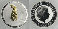 Australia 1 Dollar Australia 1 Dollar 1999 Year of the Rabbit Gilded Proof! Very Rare! KM#502 -
