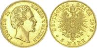 Bayern 5 Mark 1878 D Ludwig II. TTB-SUP, winz. Kr., selten!