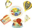 Luftfahrt Lot von 6 Stücken bunt emaillierte, moderne Ballon-Abzeichen und -Pins -