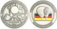 Luftfahrt - Ballon Messingmedaille, teilemailliert 90 Jahre Gordon-Bennett-Rennen in Warstein -