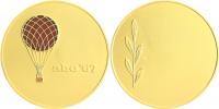 Luftfahrt - Ballon Medaille, vergoldet abo 67 -
