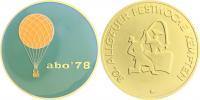 Luftfahrt - Ballon Medaille, vergoldet abo 78, a.d. 30. Allgäuer Festwoche in Kempten -