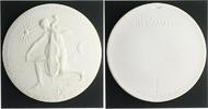 Porzellan Medaille, weißes Porzellan DIE MUSIK -