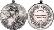 Jugendstil Bronzemedaille, versilbert Prämie der landwirtschaftlichen Ausstellung Braine-le-Comte -
