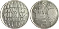 Luftfahrt - Ballon Silbermedaille auf 100 Jahre Ballon-Post -