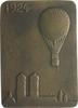 Luftfahrt - Ballon Bronze-Plakette, einseitig Ballon über Silhouette von München -