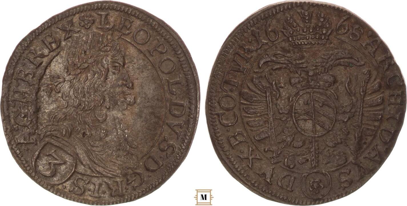 RDR 3 kreuzer 1668 Leopold I., Wien | MA-Shops