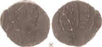 Roman Empire AE4 Gratian, Victory advancing left, Interesting mint error! -