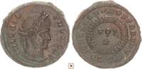Roman Empire follis Crispus as Caesar, VOT X in wreath, Palm branch, Siscia -