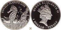 Tuvalu 1 dollar Sea Horse with Swarovski crystal -