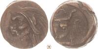 Greek - Tauric AE 17 mm Chersonesos, Pantikapaion, Head of Pan / Bull's head -