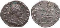 Roman Empire AR denarius Lucilla, CONCORDIA, Concordia seated -