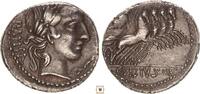 Roman Republic AR denarius C. Vibius C.F. Pansa, Head of Apollo / Minerva in quadriga -