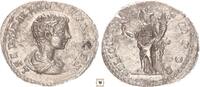 Roman Empire AR denarius Geta as Caesar, FELICITAS TEMPOR, Felicitas standing -