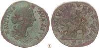 Roman Empire AE sestertius Faustina Junior, SALVTI AVGVSTAE, Salus seated -