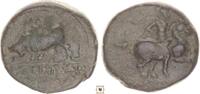 Greek - Ionia AE 17mm Magnesia, Ad Maeandrum, Horsemand riding right / Bull butting left -