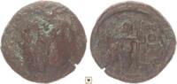 Greek AE 17mm Boeotia, Federal coinage, Head of Demeter or Kores Poseidon -