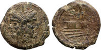 Roman Republic AE As Anonymous, Head of Janus, Prow of Galley -