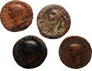 Roman Empire AE as 4 pcs lot of Claudius -