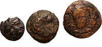 Greek AE tetrachalkon, dichalkon, chalkon SOLD AS SEEN, NO RETURNS ON LOT !!! -