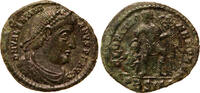 Roman Empire AE 3 Valentinian I., Emperor fragging captive, Siscia -