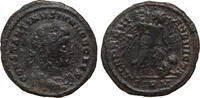 Roman Empire follis, reduced Constantine II. as Caesar, Victory with captive Alemannia Devicta, Sirm -