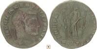 Roman Empire follis Maxentius, FIDES MILITVM, Fides standing with two standards, Ostia -