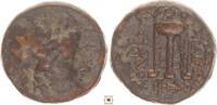 Greek AE 15mm Seleucid Empire, Head of Apollo / Tripod -