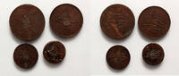 Egypt 4 pcs lot 5 para, 4,10,20 para AH 1255,AH 1277 