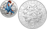 Österreich 3 euro 2021 Super Saurier THERIZINOSAURUS CHELONIFORMIS stgl 20,00 EUR envoi gratuit