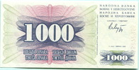 Bosnien Herzegovina, 1000 Dinara -