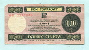 Polen, 10 Cents Bon Towarowy, -