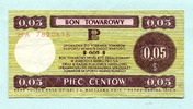 Polen, 5 Cents Bon Towarowy, -