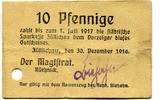 Brandenburg 10 Pfg. Züllichau, -