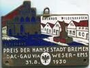 Deutsches Reich Plakette ~ ADAC, Preis der Hansstadt Bremen, Gau via Weser Ems, Rathaus Wildeshausen ~ -