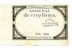 Frankreich, 5 Livres Assignat, -
