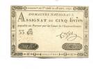 Frankreich, 5 Livres Assignat, -