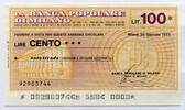 Italien 100 Lire ~ La Banca Popolare di Milano ~ -