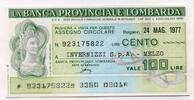 Italien 100 Lire ~ La Banca Provinciale Lombarda ~ -