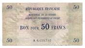 Frankreich, 50 Francs Service des Prisonniers de Guerre, -