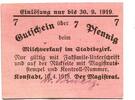 Schlesien 7 Pfg. 10.4.1918-30.9.1919 Konstadt, unz 20,00 EUR  + 9,50 EUR frais d'envoi