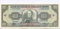 Ecuador, 100 Sucres 1988 unz 8,95 EUR  + 6,00 EUR frais d'envoi