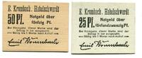 Schlesien 25 Pfg. 50 Pfg. o.D.1921 Habelschwerdt, E. Krumbach-Maurermeis... 30,00 EUR  + 9,50 EUR frais d'envoi
