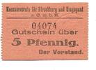 Schlesien 5 Pfg. o.D.1918? Hirschberg,Konsum-Verein e.G.m.b.H., I/I- 30,00 EUR  + 9,50 EUR frais d'envoi